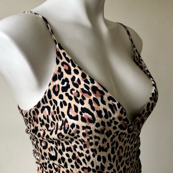 🌼 ASOS Bershka Leopard Print Wrap Front Mini Dress, S - Picture 8 of 15